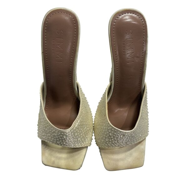 SIMMI London Dionne Crowe Droplet Platform Mules in Ivory - Picture 3 of 9